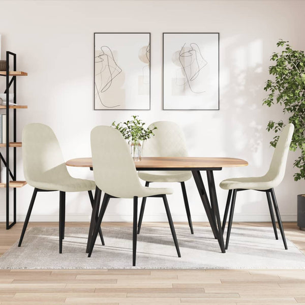 vidaXL Chaises de salle à manger 4 pcs Crème velours