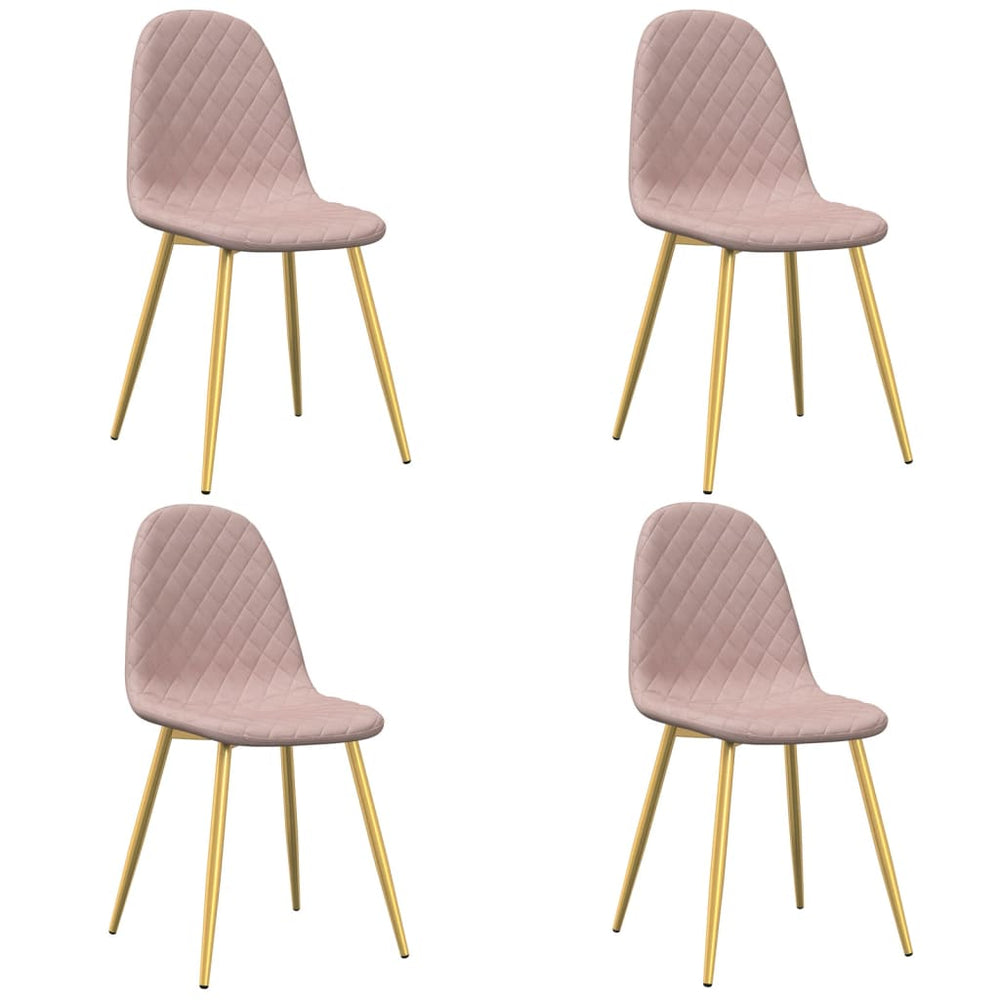Esszimmerstühle 4er Set Rosa Samt