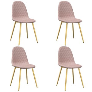Esszimmerstühle 4er Set Rosa Samt