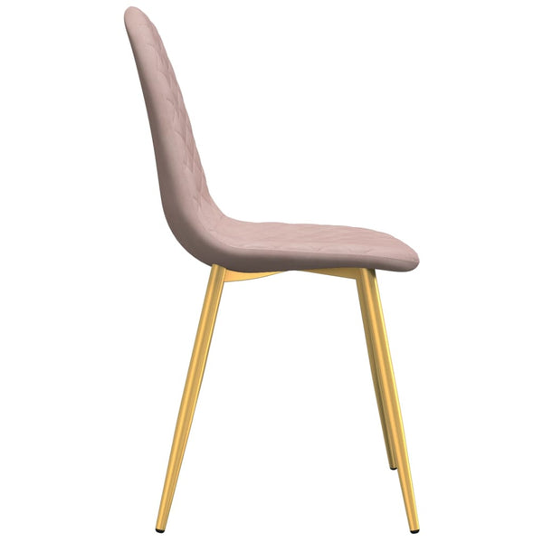 Esszimmerstühle 4er Set Rosa Samt