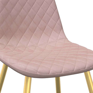Esszimmerstühle 4er Set Rosa Samt