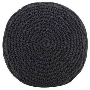 Makramee Sitzpuff Anthrazit Handgefertigt 45x30cm