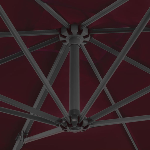 Ampelschirm mit Aluminium-Mast 250x250 cm Bordeauxrot
