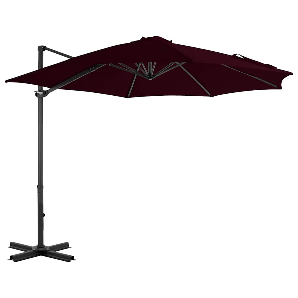 vidaXL Parasol déporté avec mât en aluminium 300 cm Rouge