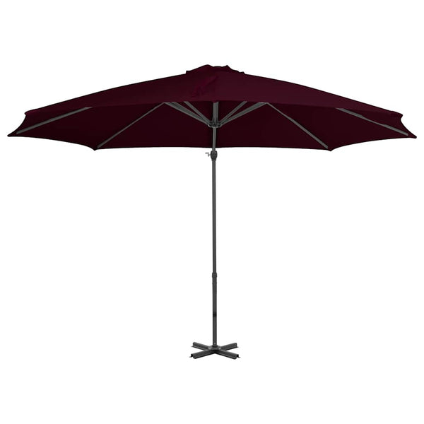Ampelschirm mit Aluminium-Mast 300 cm Rot