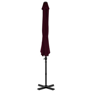 Ampelschirm mit Aluminium-Mast 300 cm Rot