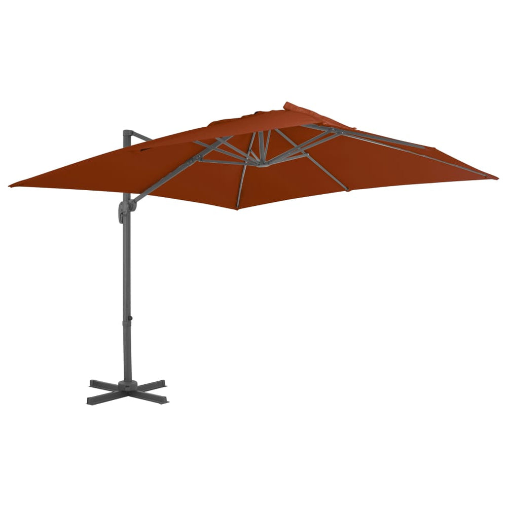 vidaXL Parasol déporté avec mât en aluminium 300x300 cm Terre cuite