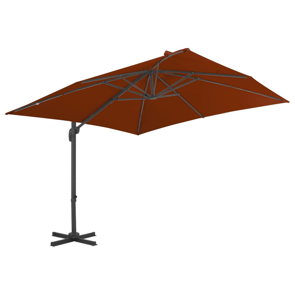 vidaXL Parasol déporté avec mât en aluminium 300x300 cm Terre cuite