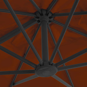 Ampelschirm mit Aluminium-Mast 300x300 cm Terrakotta