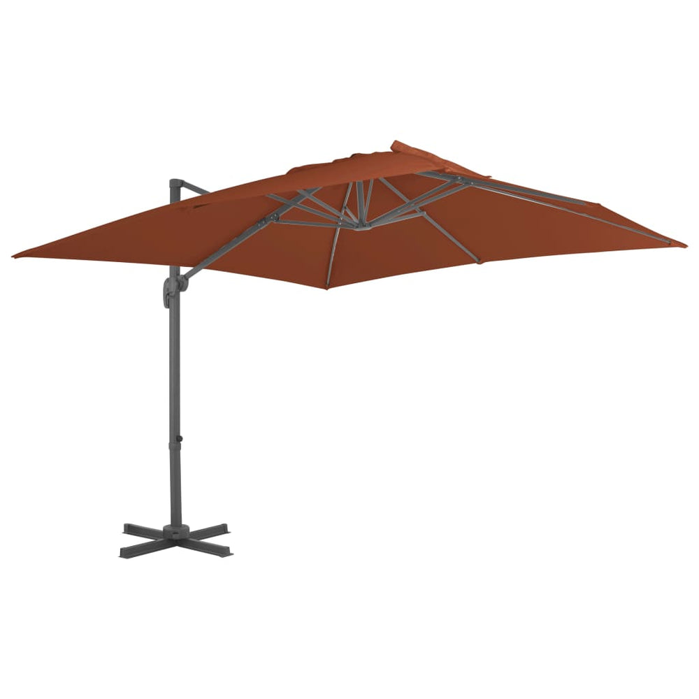 vidaXL Parasol déporté avec mât en aluminium terre cuite 400 x 300 cm