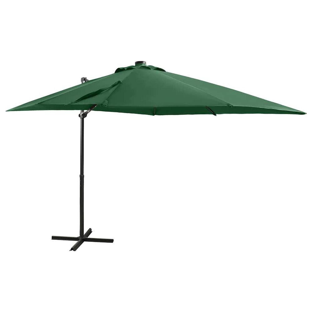 vidaXL Parasol déporté avec éclairage LED 250 cm Vert
