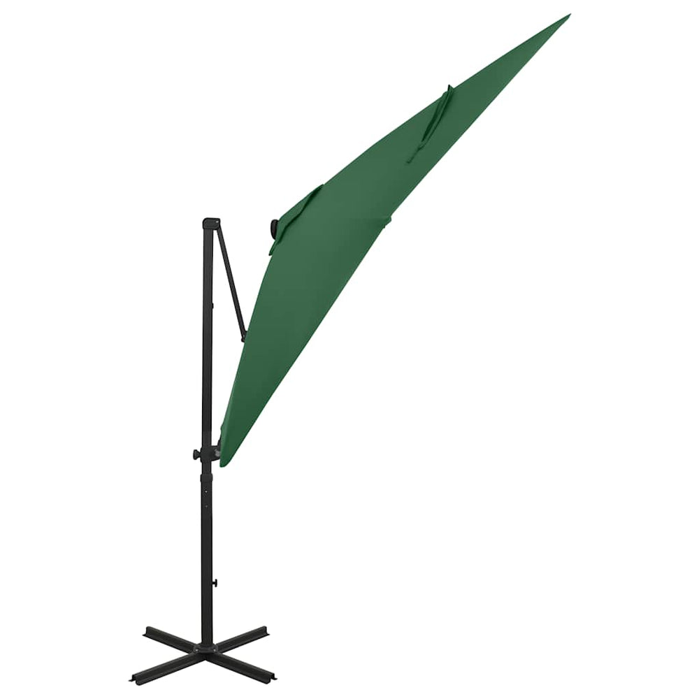 vidaXL Parasol déporté avec éclairage LED 250 cm Vert
