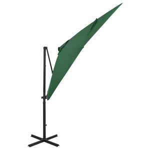 Ampelschirm mit LED-Beleuchtung 250 cm Grün