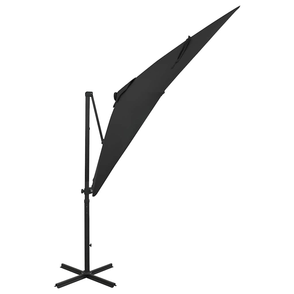vidaXL Parasol déporté avec éclairage LED 250 cm Noir
