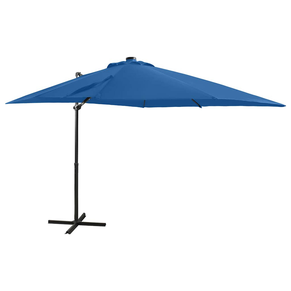 vidaXL Parasol déporté avec éclairage LED 250 cm bleu azur