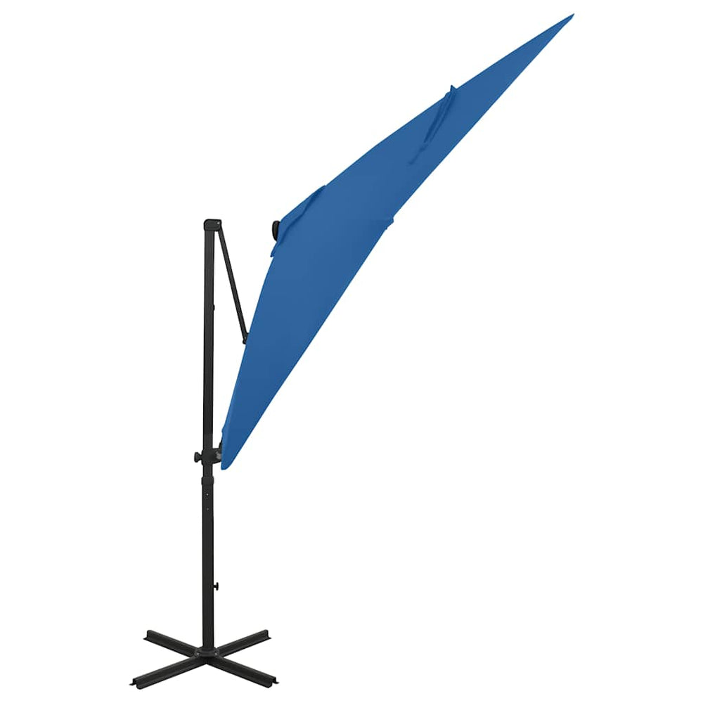 vidaXL Parasol déporté avec éclairage LED 250 cm bleu azur