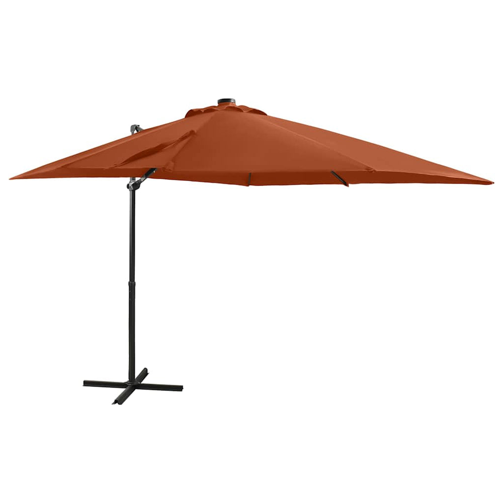 vidaXL Parasol déporté avec éclairage LED 250 cm Terre cuite