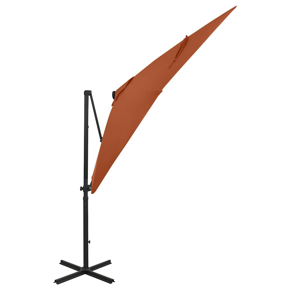 vidaXL Parasol déporté avec éclairage LED 250 cm Terre cuite