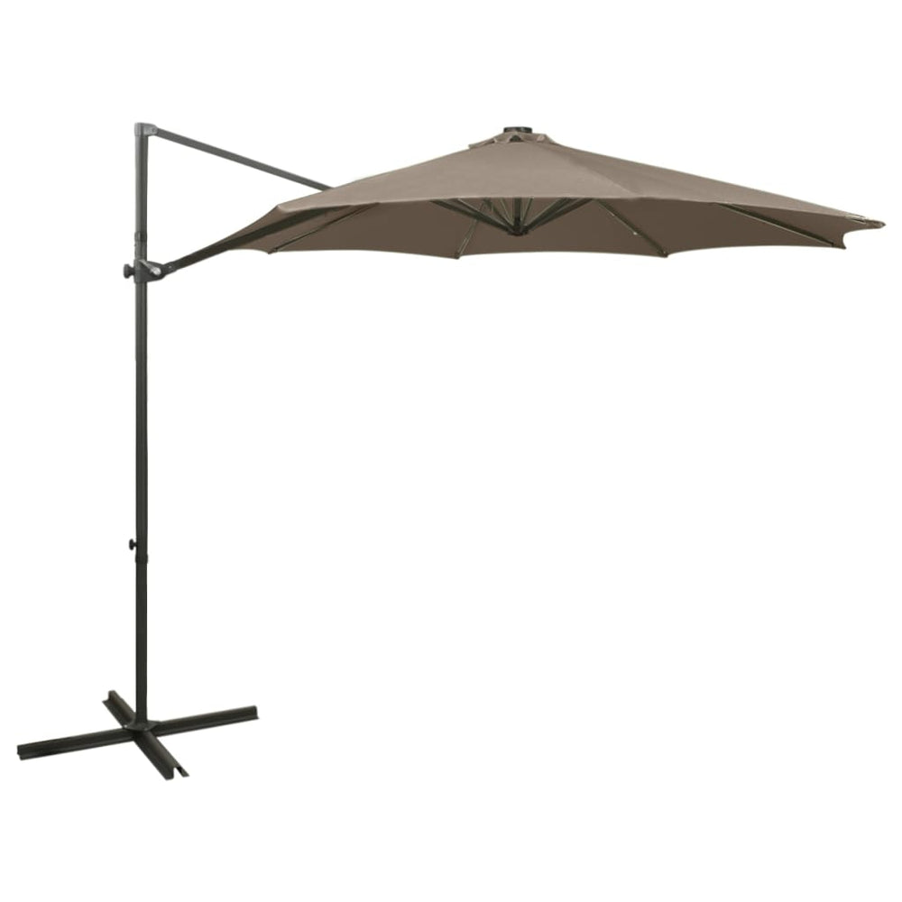 vidaXL Parasol déporté avec éclairage LED 300 cm Taupe