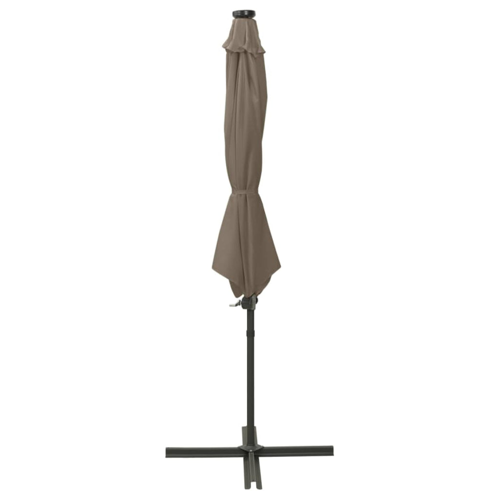 vidaXL Parasol déporté avec éclairage LED 300 cm Taupe
