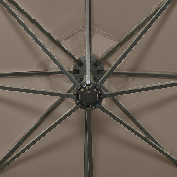 Ampelschirm mit LED-Beleuchtung 300 cm Taupe