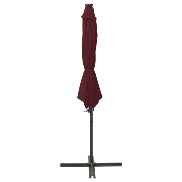 Ampelschirm mit LED-Beleuchtung 300 cm Bordeauxrot