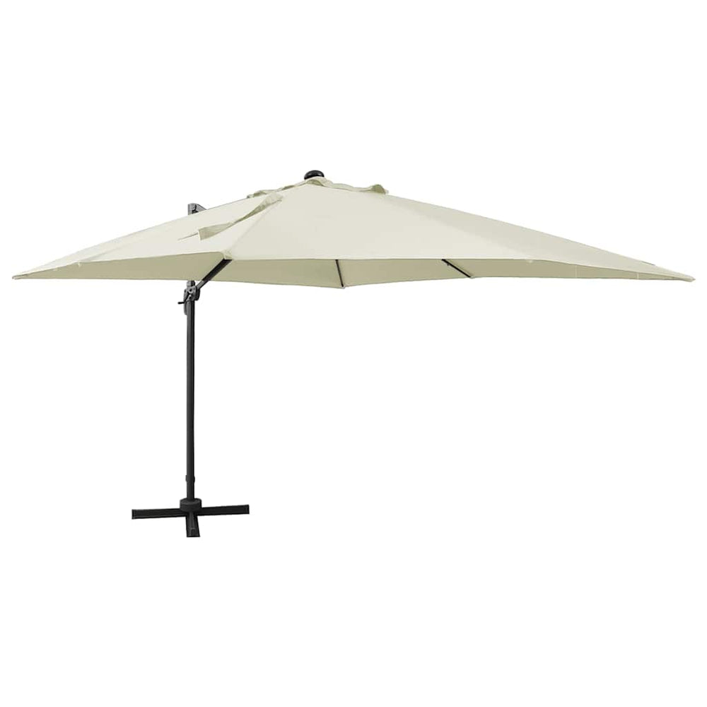 vidaXL Parasol déporté avec lumières LED 300 cm Blanc sable