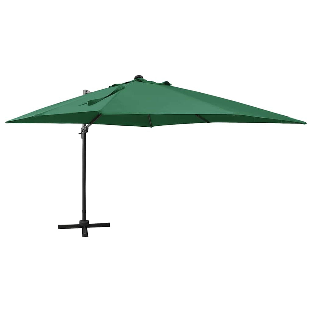vidaXL Parasol déporté avec éclairage LED 300 cm Vert
