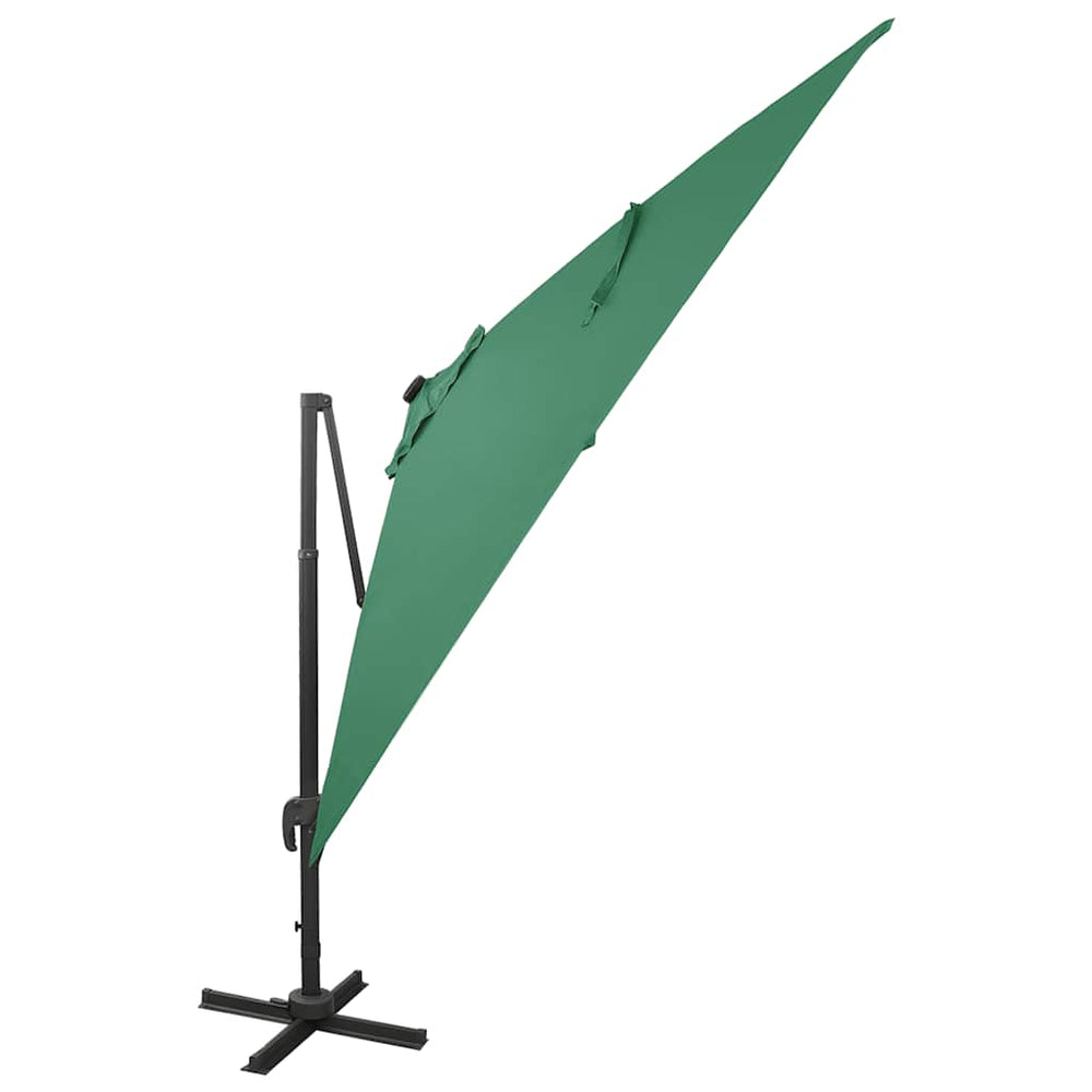 vidaXL Parasol déporté avec éclairage LED 300 cm Vert