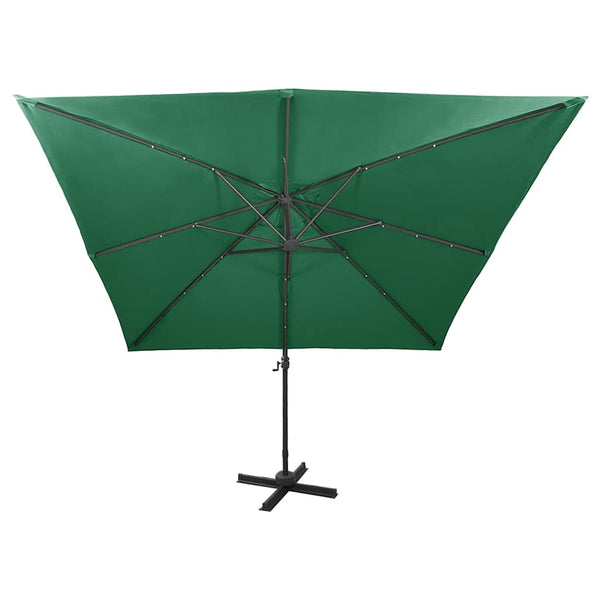 Ampelschirm mit LED-Beleuchtung 300 cm Grün