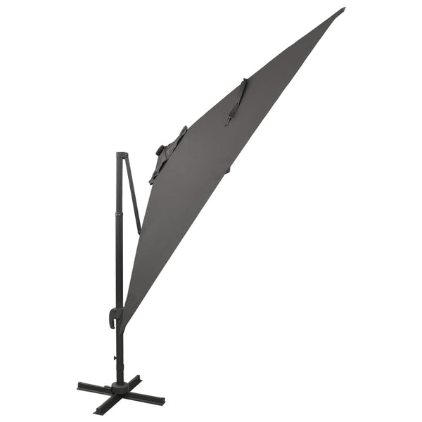 Ampelschirm mit LED-Beleuchtung 300 cm Anthrazit