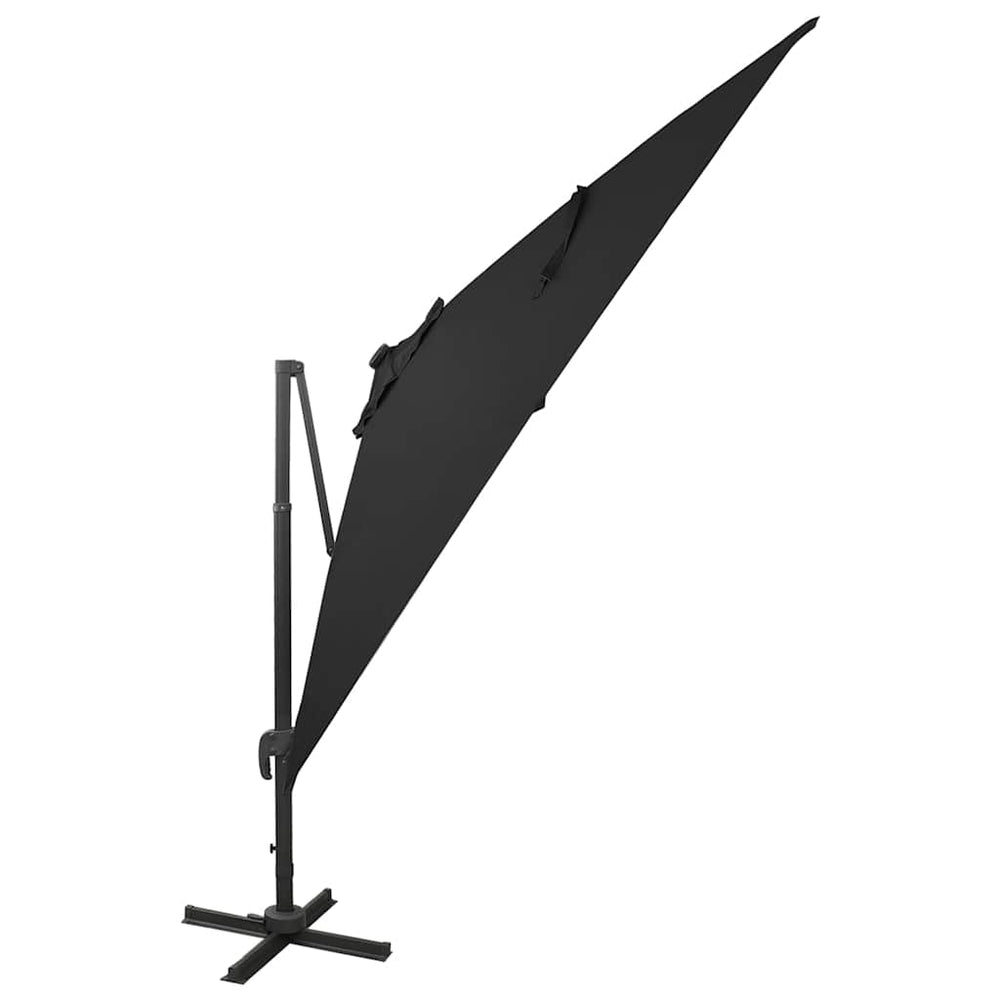 vidaXL Parasol déporté avec lumières LED 300 cm Noir
