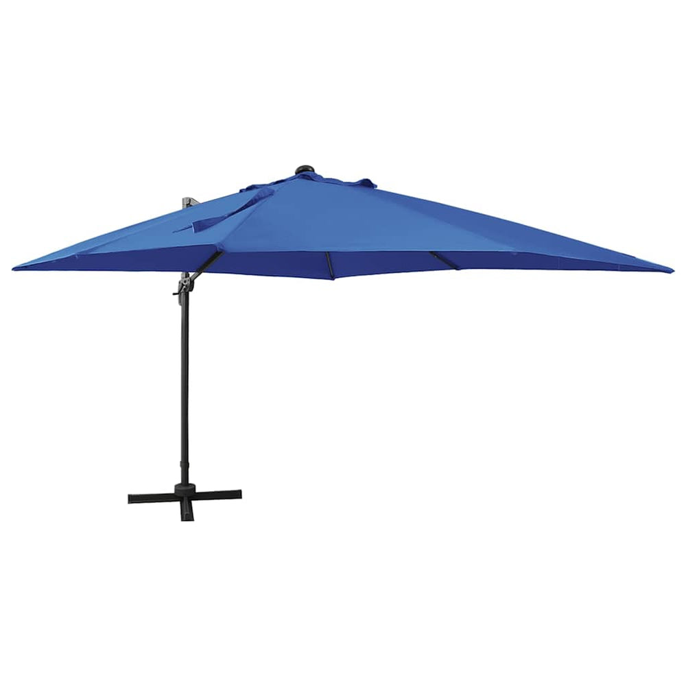 Parasol déporté avec éclairage LED vidaXL 300 cm bleu azur