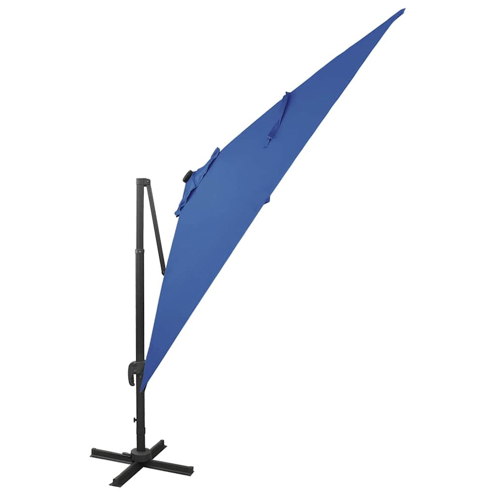Parasol déporté avec éclairage LED vidaXL 300 cm bleu azur