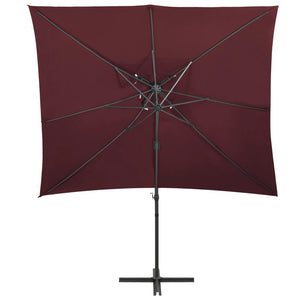 Ampelschirm mit Lüftung 250x250 cm Bordeauxrot