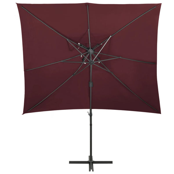 Ampelschirm mit Lüftung 250x250 cm Bordeauxrot