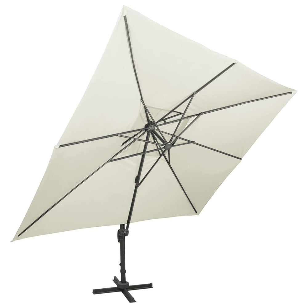 vidaXL Parasol déporté à double auvent sable 400 x 300 cm