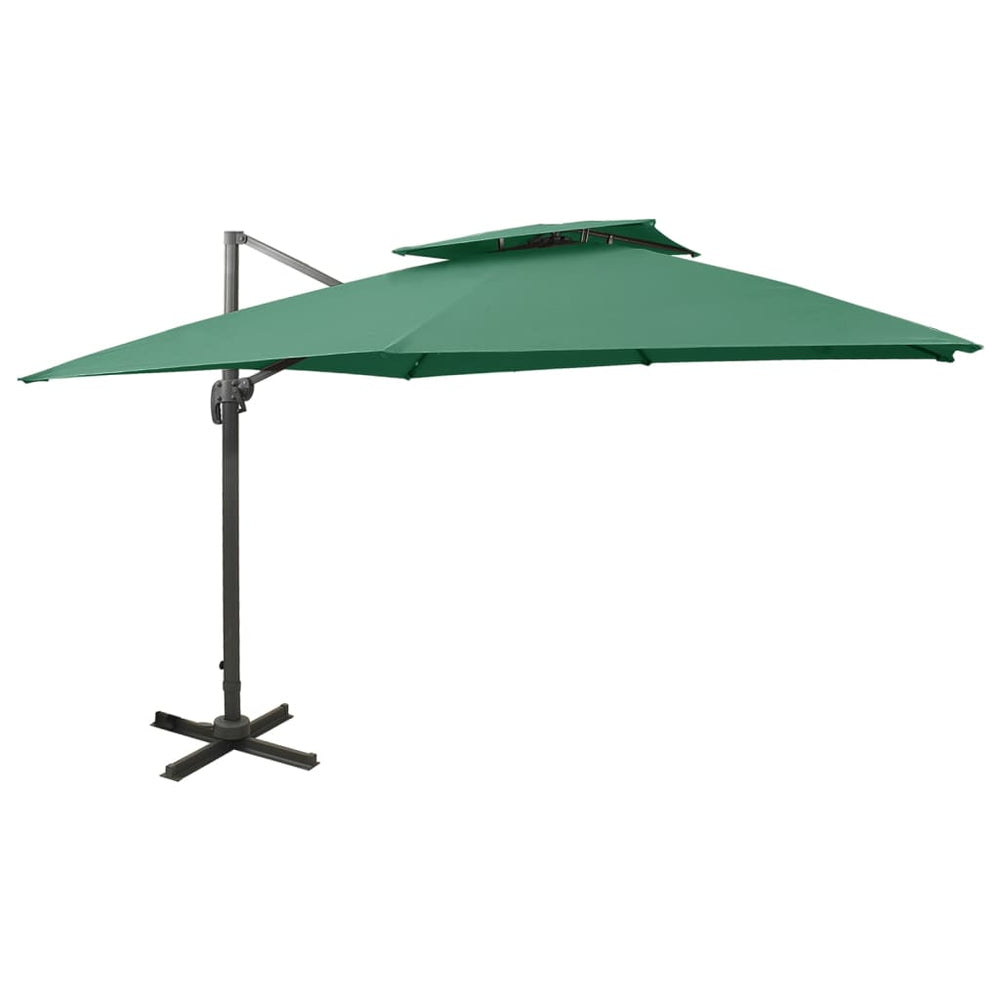 vidaXL Parasol déporté avec évent 300x300 cm Vert