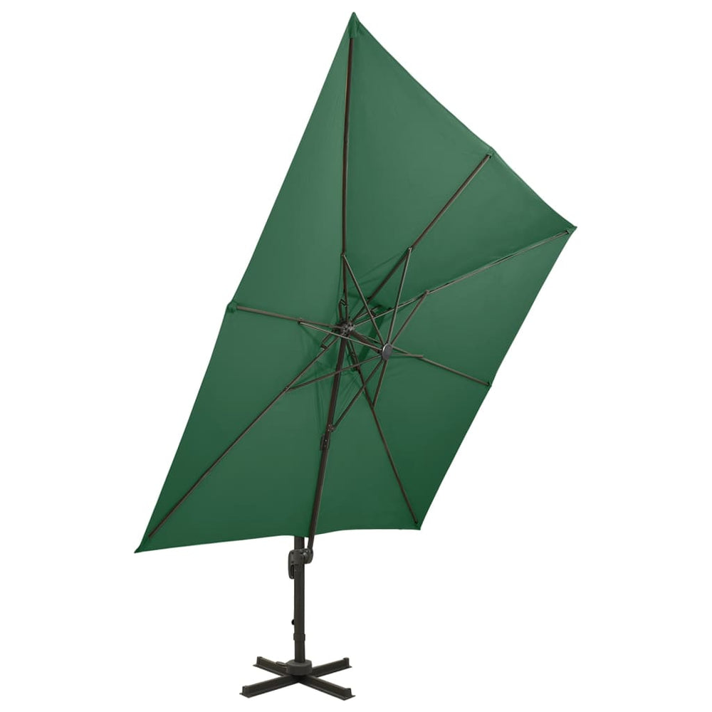 vidaXL Parasol déporté avec évent 300x300 cm Vert