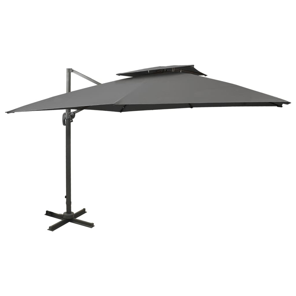 vidaXL Parasol déporté avec aération 300x300 cm Anthracite