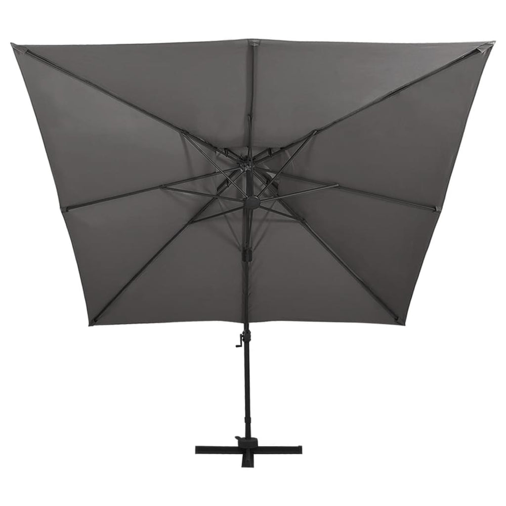 vidaXL Parasol déporté avec aération 300x300 cm Anthracite