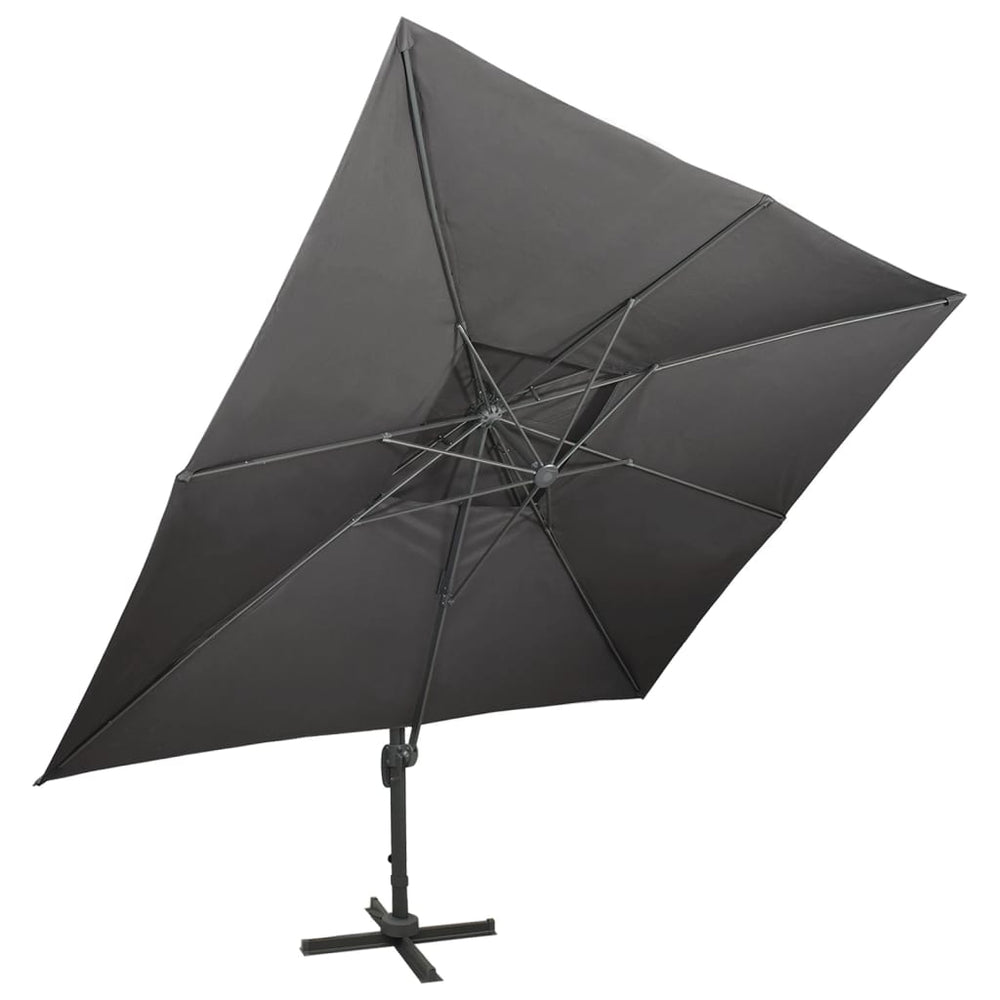vidaXL Parasol déporté à double toit anthracite 400 x 300 cm