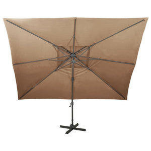 Ampelschirm mit Lüftung 400x300 cm Taupe