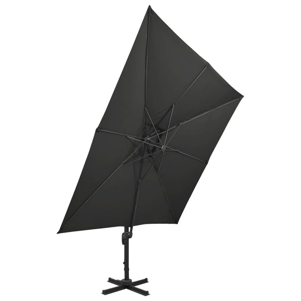 vidaXL Parasol déporté avec évent 300x300 cm Noir