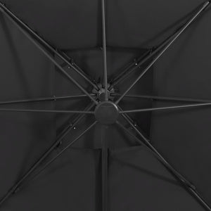 Ampelschirm mit Lüftung 300x300 cm Schwarz