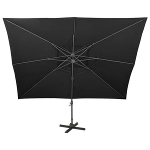 Ampelschirm mit Doppeldach Schwarz 400 x 300 cm