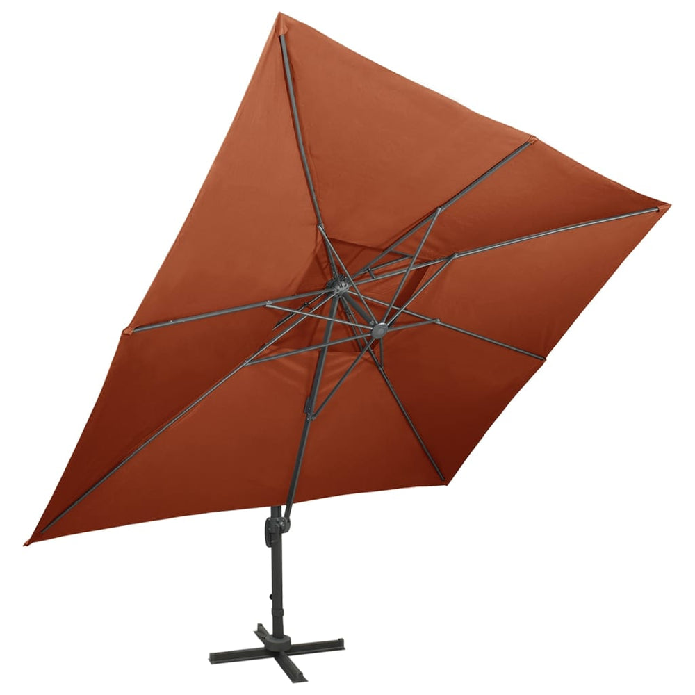 vidaXL Parasol déporté à double toit terre cuite 400 x 300 cm