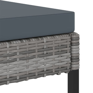 11-tlg. Garten-Essgruppe mit Kissen Poly Rattan Grau