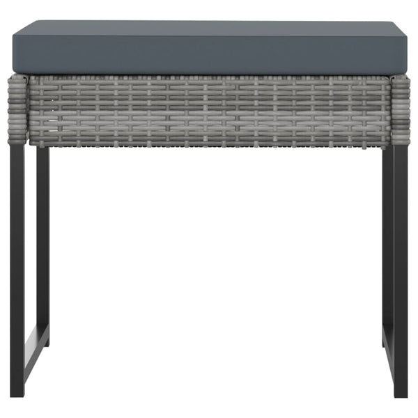 11-tlg. Garten-Essgruppe mit Kissen Poly Rattan Grau