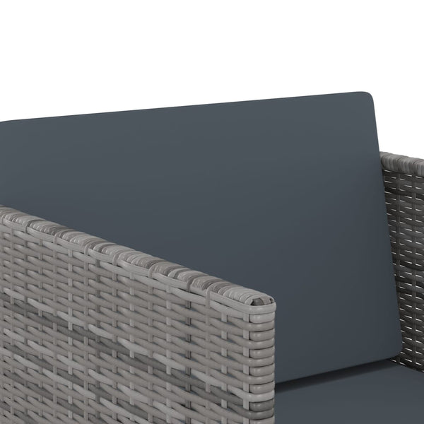 13-tlg. Garten-Essgruppe mit Kissen Poly Rattan Grau